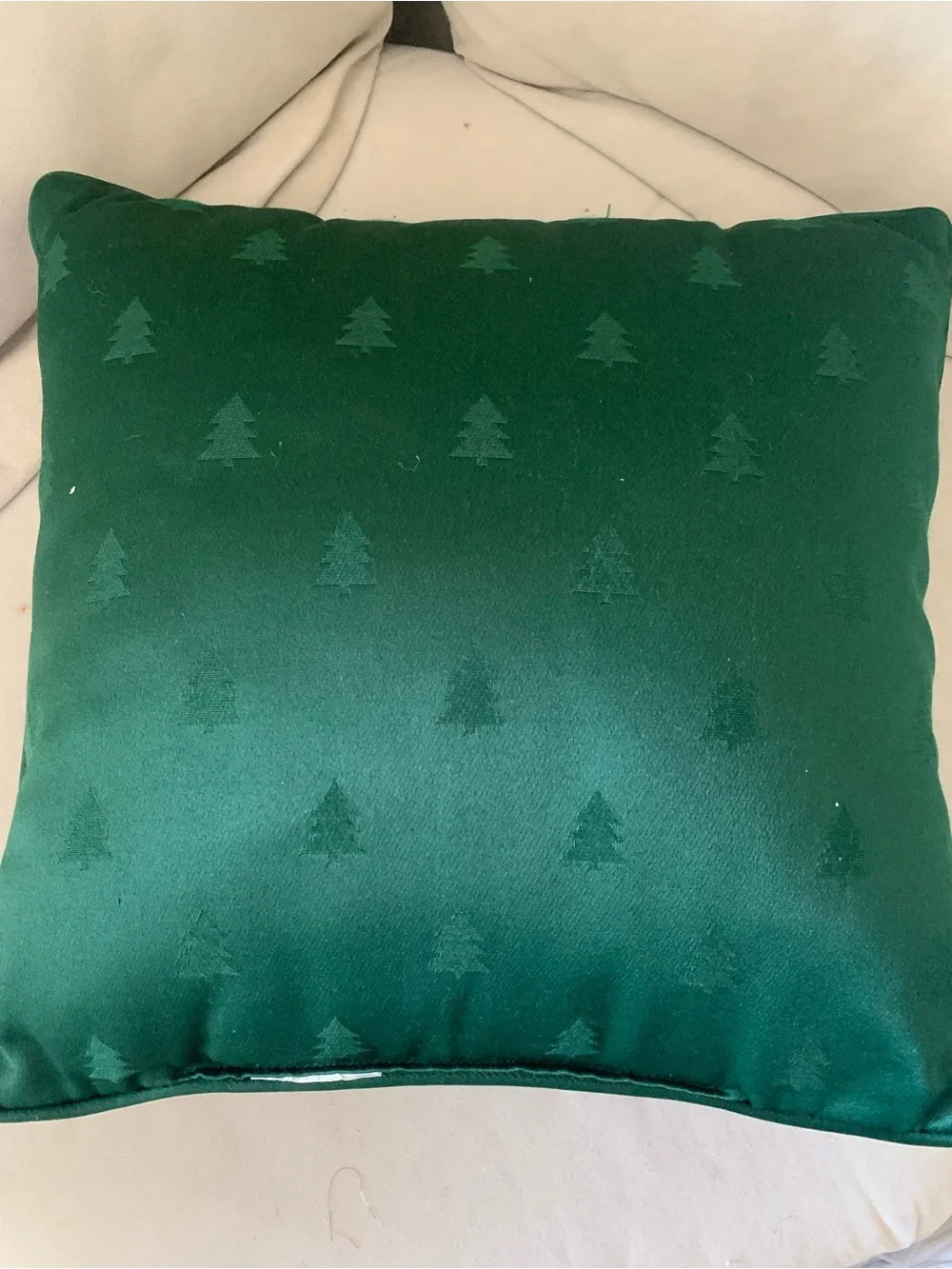 Festive Scottie Dog Holiday Pillow with Red & Green Plaid Accents 16X16 square